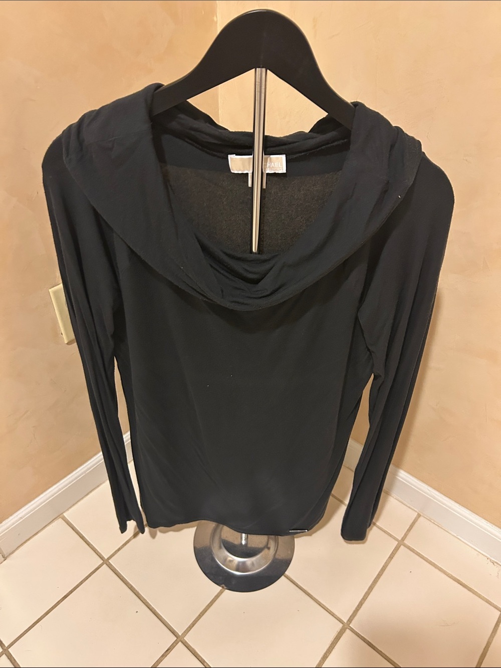 Michael Kors Black Draped Cowl Neck Tunic